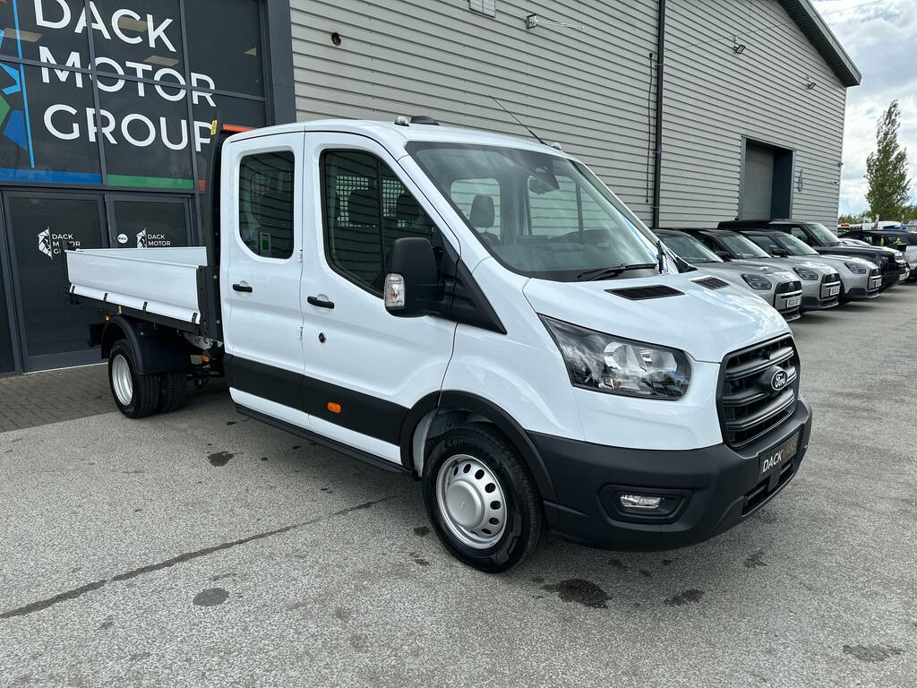 Ford Transit Custom L3 Double Cab Alloy One Way Tipper, Air Con White