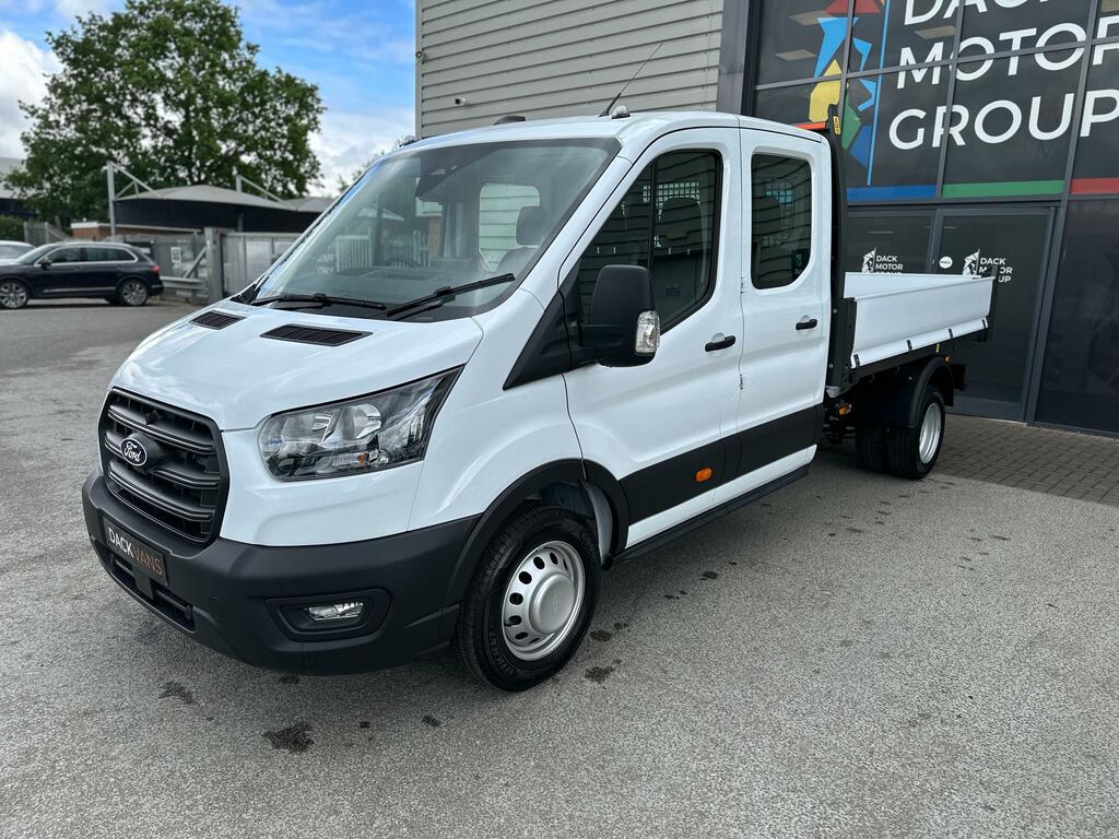 Ford Transit Custom L3 Double Cab Alloy One Way Tipper, Air Con White #3