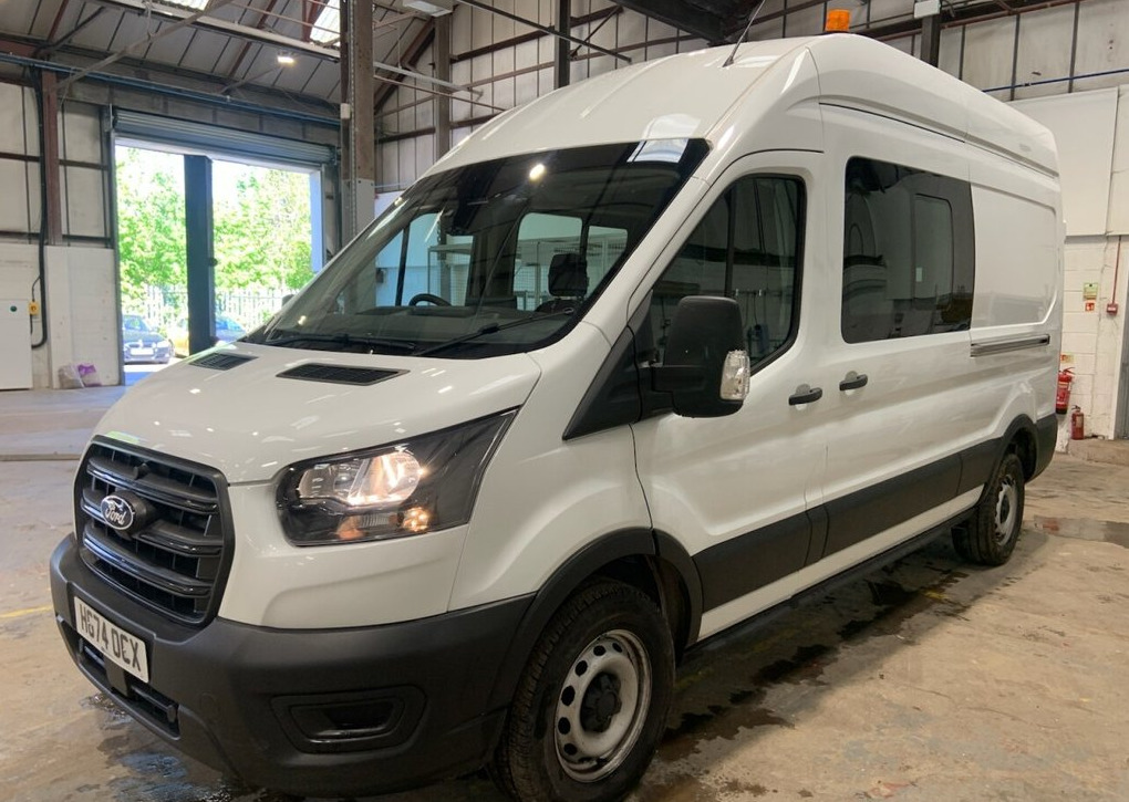 Ford Transit Custom 2.0 350 Ecoblue Leader Crew Van Double Cab Die HG74OCX White #5