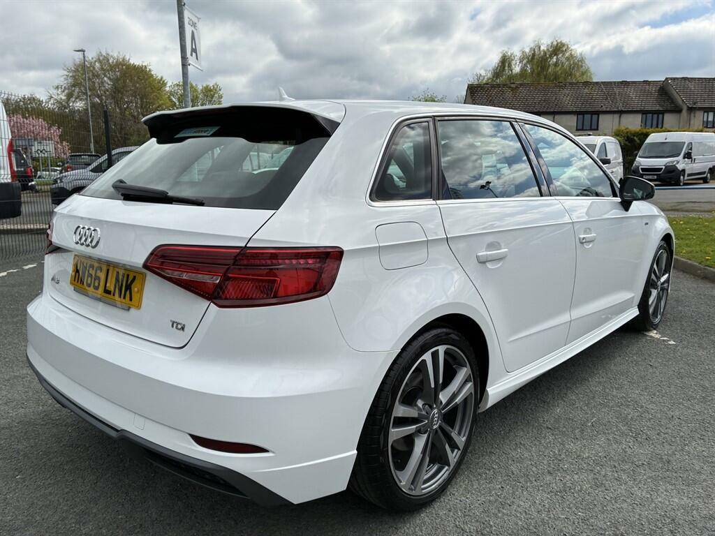 Audi A3 2.0 Tdi S Line Sportback S Tronic 6Spd Euro 6 HW66LNK White #6