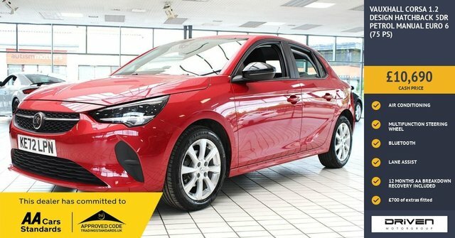 Vauxhall Corsa 1.2 Design Hatchback Euro 6 75 Red