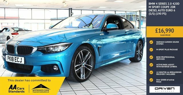 BMW 4 Series Gran Coupe 2.0 420D M Sport Coupe Euro 6 S S Blue