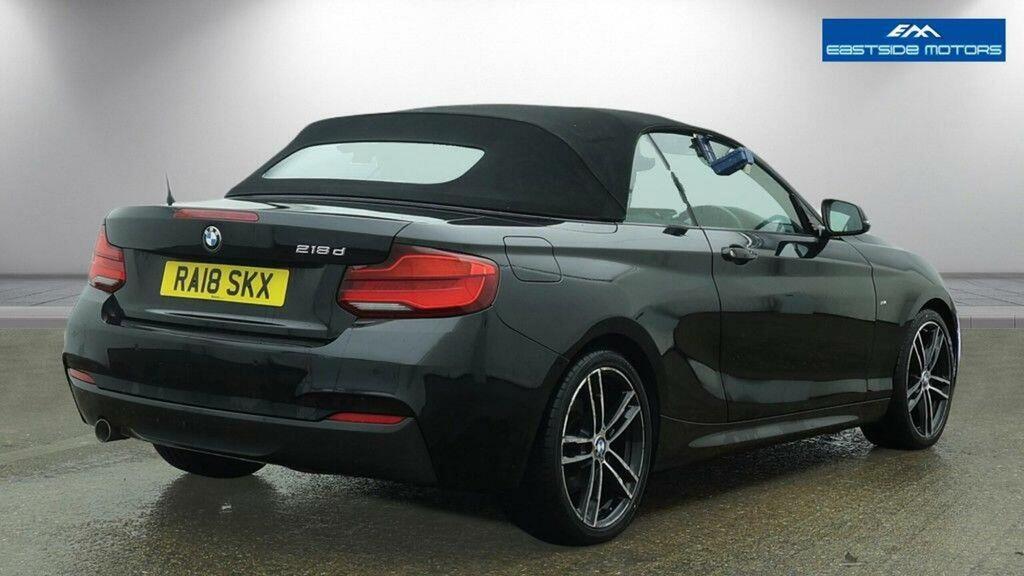 BMW 2 Series Convertible 2.0 218D M Sport Euro 6 Ss RA18SKX Black #4