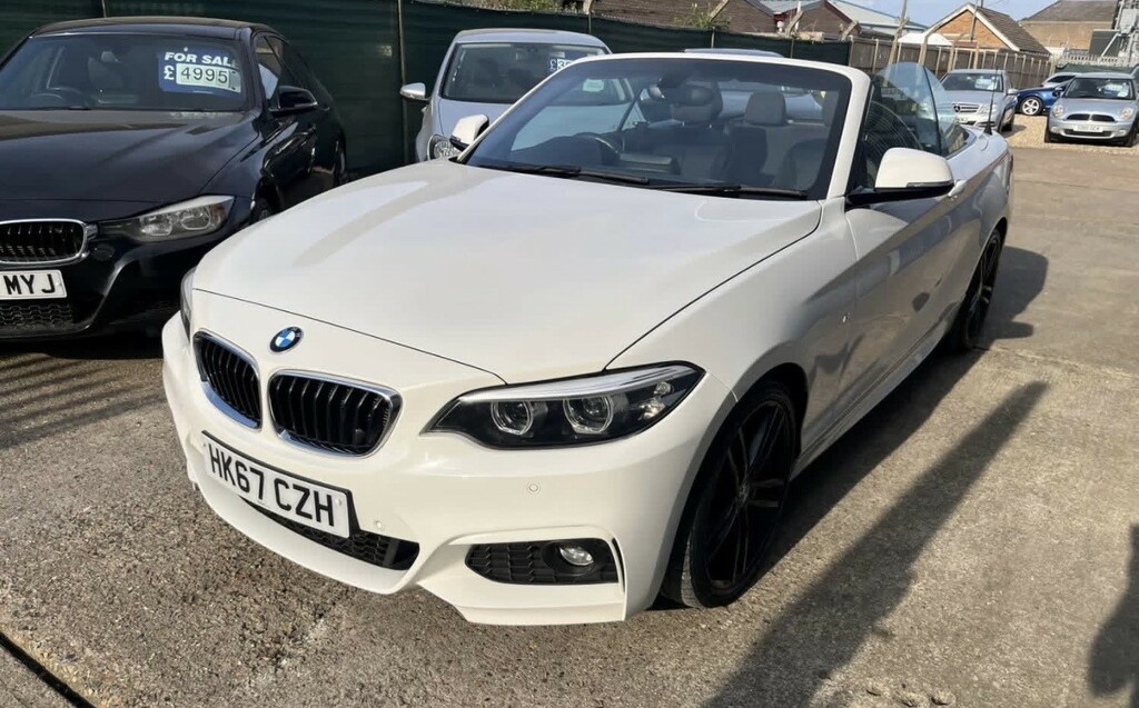 BMW 2 Series 2.0 218D M Sport Convertible 2017 D3BPX White #2
