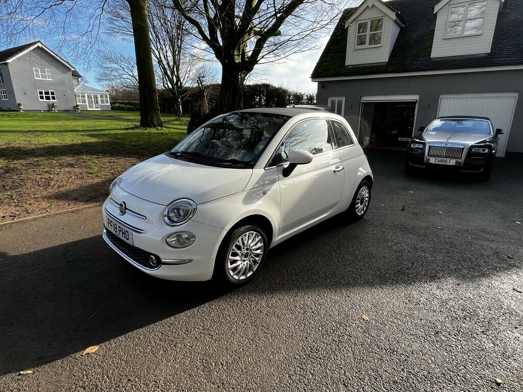 Fiat 500C Convertible 1.2 1.2 69Hp Lounge Convertible,half L White #2