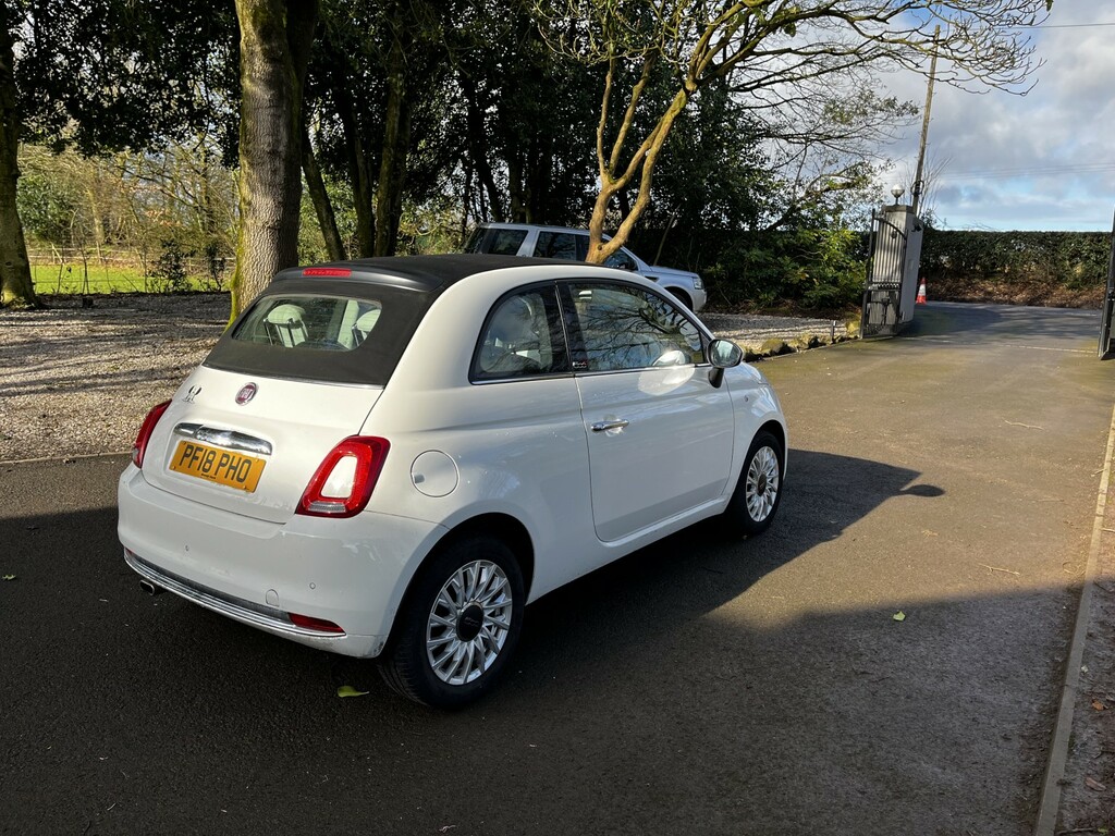 Fiat 500C Convertible 1.2 1.2 69Hp Lounge Convertible,half L White #4