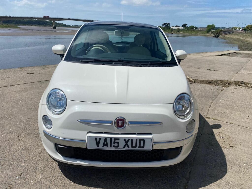 Fiat 500 1.2 Lounge Hatchback Euro 6 Ss VA15XUD White #2