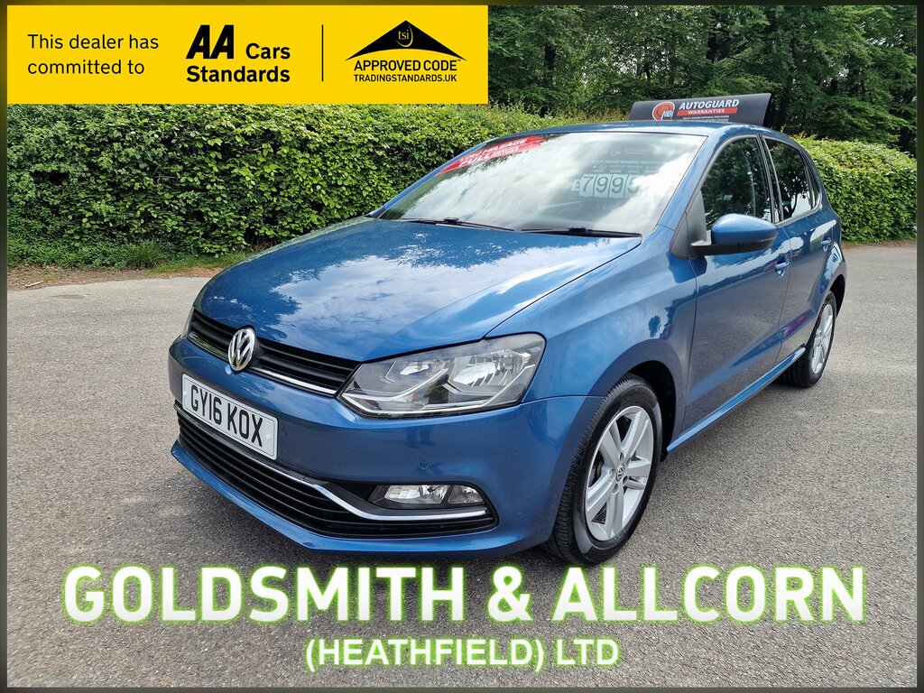 Volkswagen Polo 1.0 Bluemotion Tech Match Hatchback Man Blue