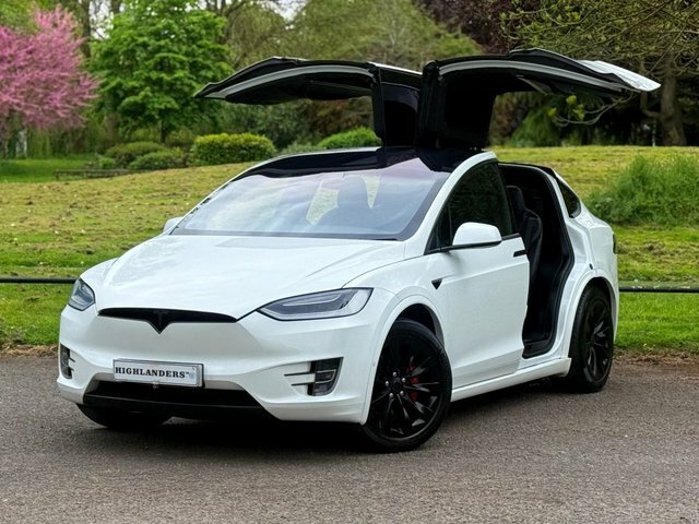 Tesla Model X 2017 P100dl Dual Motor Black Pack 6 Seats Pan Ro White