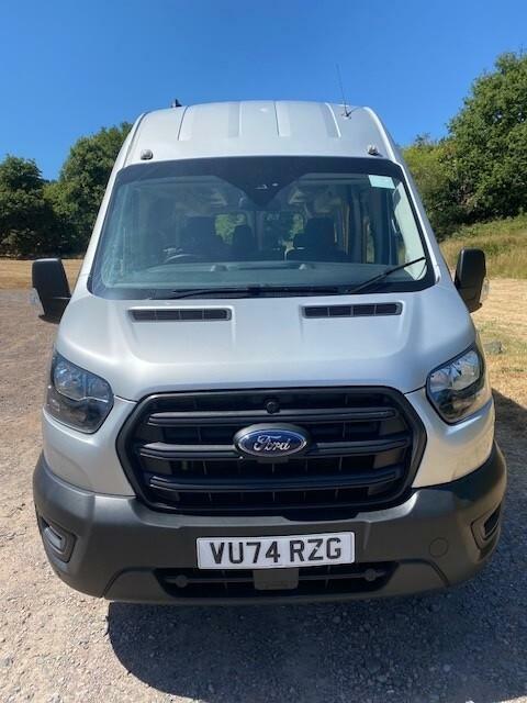 Ford Transit Custom 2.0 460 Ecoblue Leader Minibus 17 Seats VU74RZG Silver #2