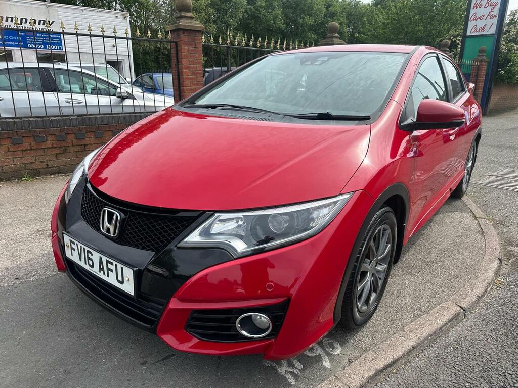 Honda Civic Hatchback 1.6 I-dtec Se Plus Navi Euro 5 Ss 5 FV16AFU Red #2