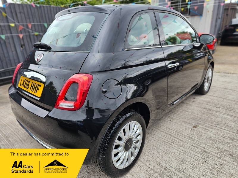 Fiat 500 0.9 Twinair Lounge Hatchback LK66HHF Black #3