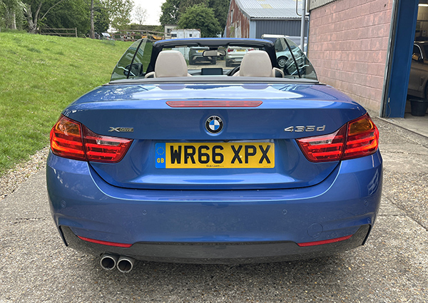 BMW 4 Series Xdrive M Sport Convertible WR66XPX Blue #3