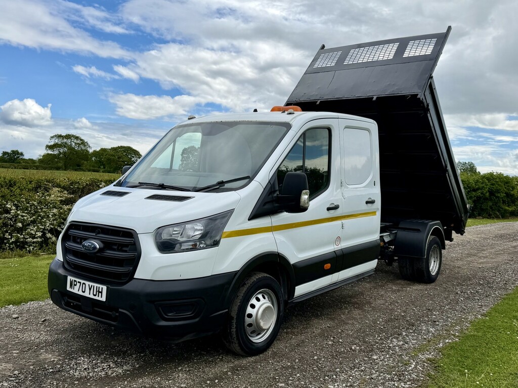 Ford Transit Custom 2.0 Transit Leader Double Cab Tipper Utility 2021 WP70YUH White #2