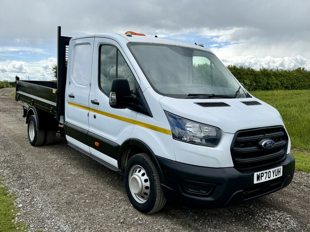 Ford Transit Custom 2.0 Transit Leader Double Cab Tipper Utility 2021 WP70YUH White #3