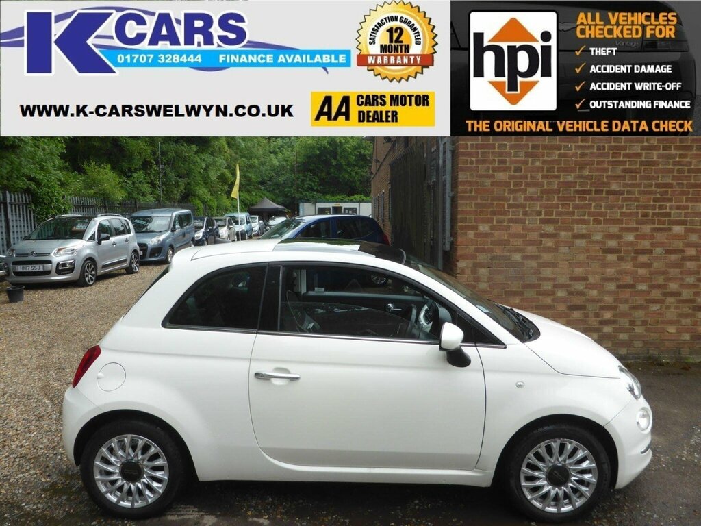 Fiat 500 1.2 Lounge Euro 6 Ss White