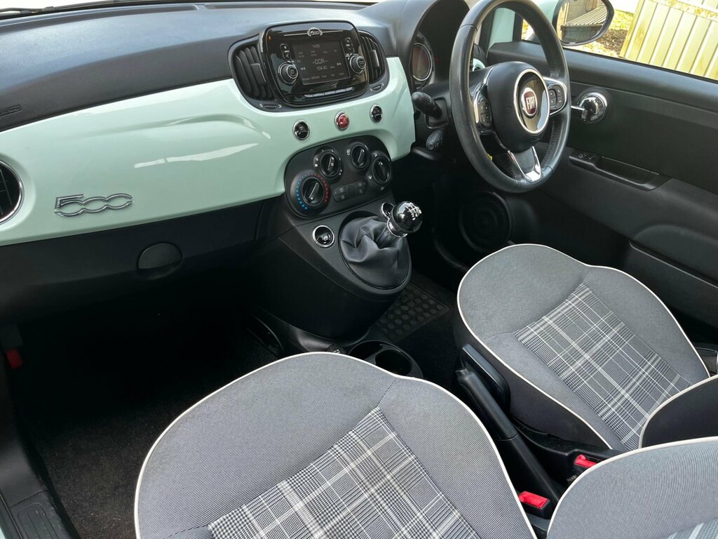 Fiat 500 1.2 Lounge Hatchback Euro 6 Ss YN19PNF Green #2