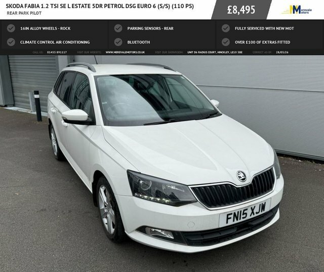 Skoda Fabia 1.2 Tsi Se L Estate Dsg Euro 6 S S 1 FN15XJW White #2