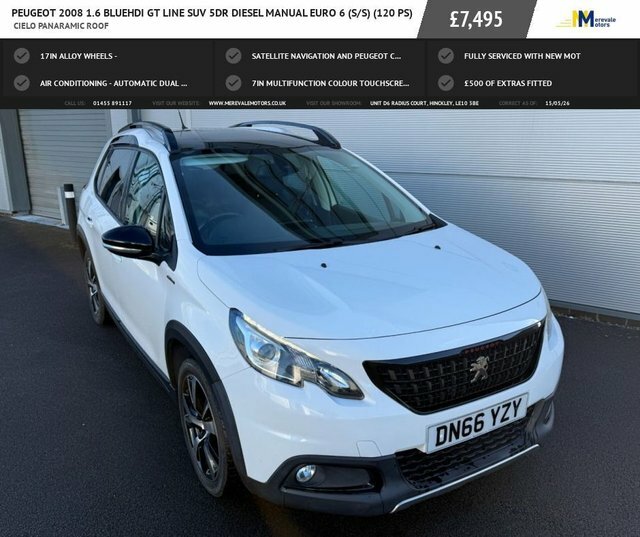 Peugeot 2008 1.6 Bluehdi Gt Line Suv Euro 6 White