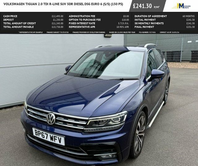 Volkswagen Tiguan 2.0 Tdi R-line Suv Dsg Euro 6 S S 15 Blue