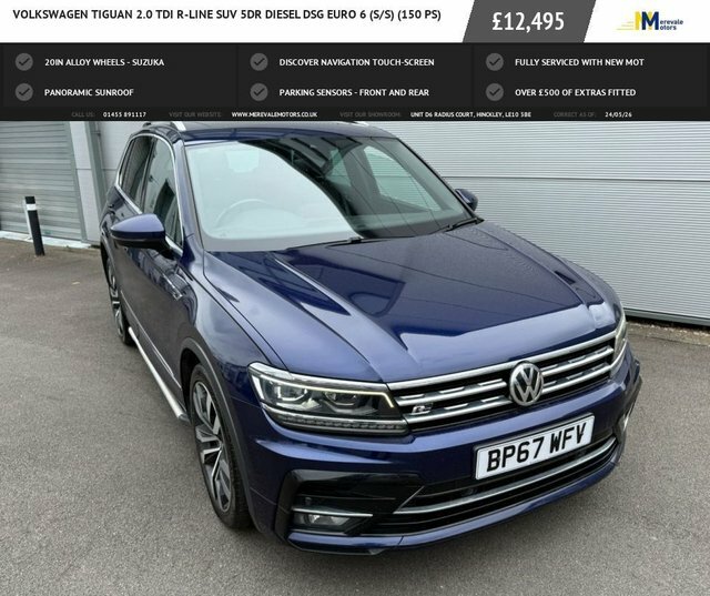Volkswagen Tiguan 2.0 Tdi R-line Suv Dsg Euro 6 S S 15 BP67WFV Blue #2