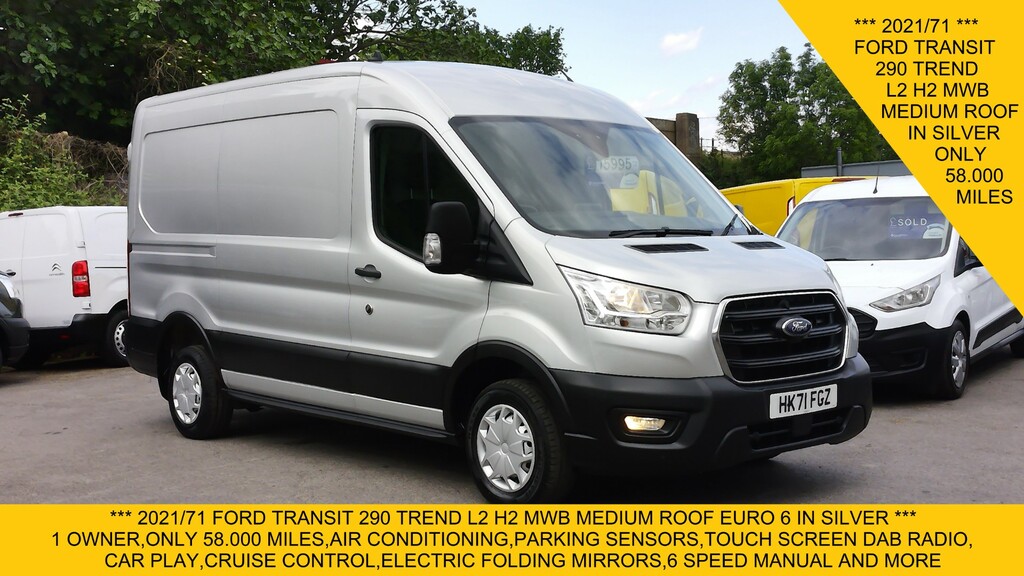 Ford Transit Custom 290 Trend L2 H2 Mwb Medium Roof In Silver,only 58. 