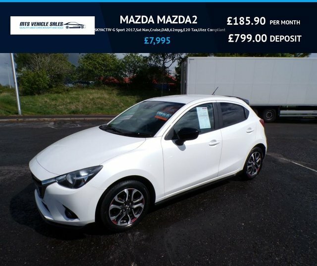 Mazda 2 2017 1.5 Skyactiv-g Sport 2017,Sat Nav,cruise,dab, White