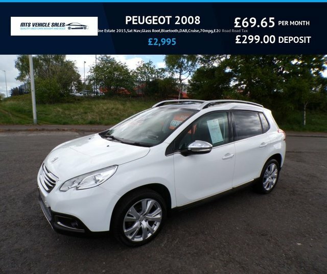 Peugeot 2008 2015 1.6 Hdi Feline Estate 2015,Sat Nav,glass Roof White