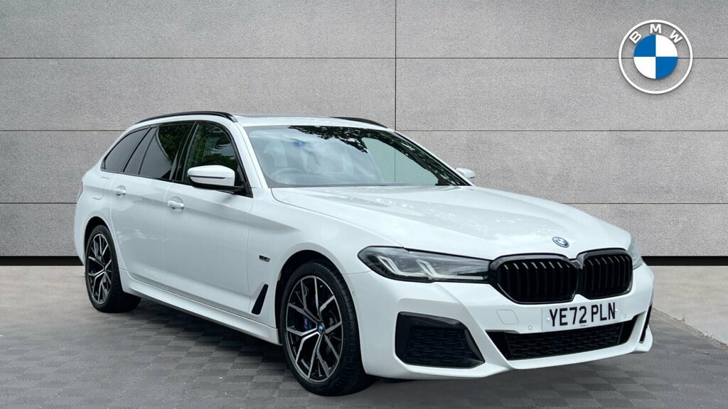 BMW 5 Series 530E M Sport Touring YE72PLN White #2