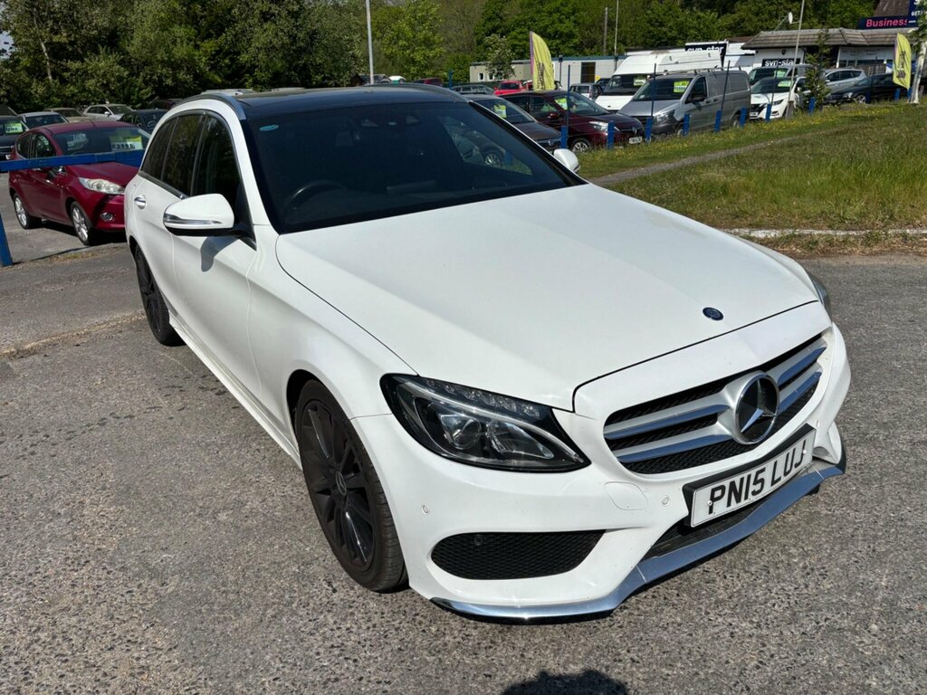 Mercedes-Benz C Class 2.1 C220d Amg Line Premium Plus Estate Diese White