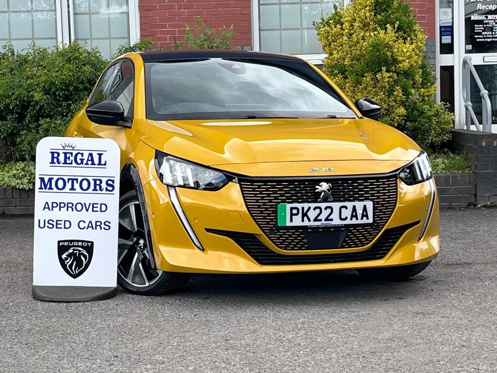 Peugeot e-208 50Kwh Gt Premium Hatchback 136 Yellow