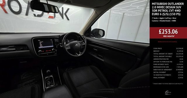 Mitsubishi Outlander 2.0 Mivec Design Suv Cvt 4Wd Euro 6 S WN69LZO Black #3