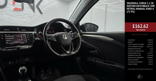 Vauxhall Corsa 1.2 Se Edition Hatchback Euro 6 VK22LKN Black #3