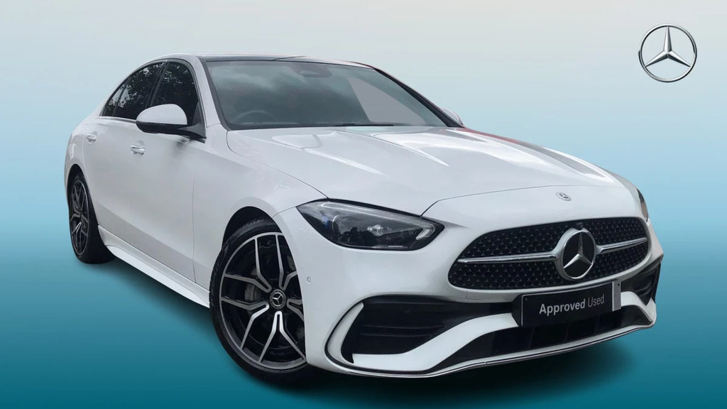 Mercedes-Benz C Class C 200 Amg Line Prem Mhe White
