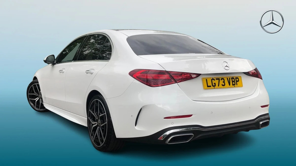 Mercedes-Benz C Class C 200 Amg Line Prem Mhe White #2