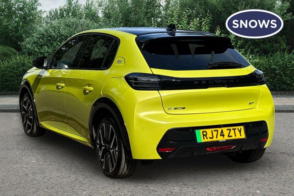 Peugeot e-208 51Kwh Gt 7.4Kw Charger RJ74ZTY Yellow #3