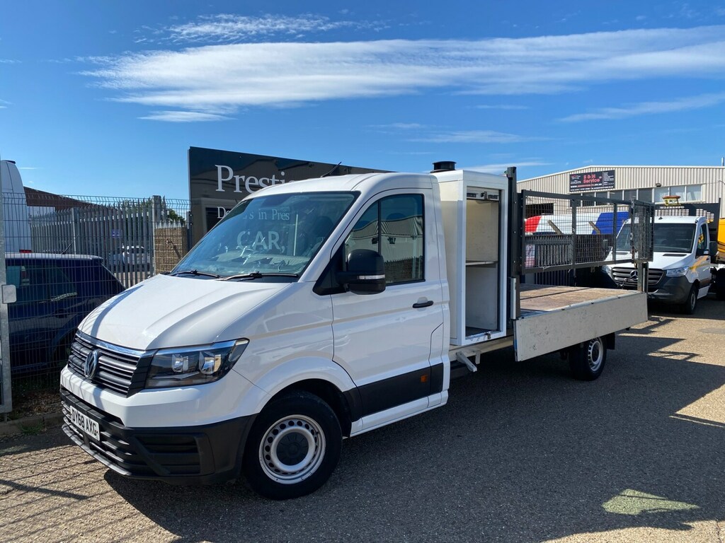 Volkswagen Crafter Cr35 2.0 Tdi 140Ps L3 Lwb Caged Dropside Pick Up T DY68AXG White #4