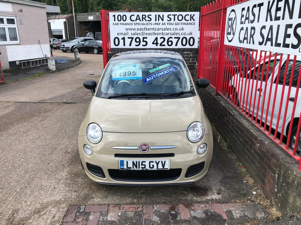 Fiat 500 1.2 Lounge Hatchback Dualogic Euro 6 S LN15GYV Beige #2