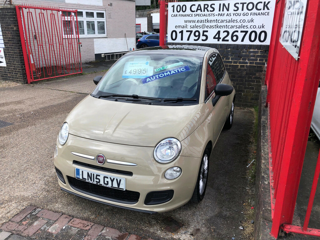 Fiat 500 1.2 Lounge Hatchback Dualogic Euro 6 S LN15GYV Beige #3
