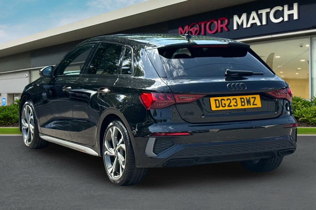 Audi A3 1.0 Tfsi 30 S Line Sportback Euro 6 Ss DG23BWZ Black #2