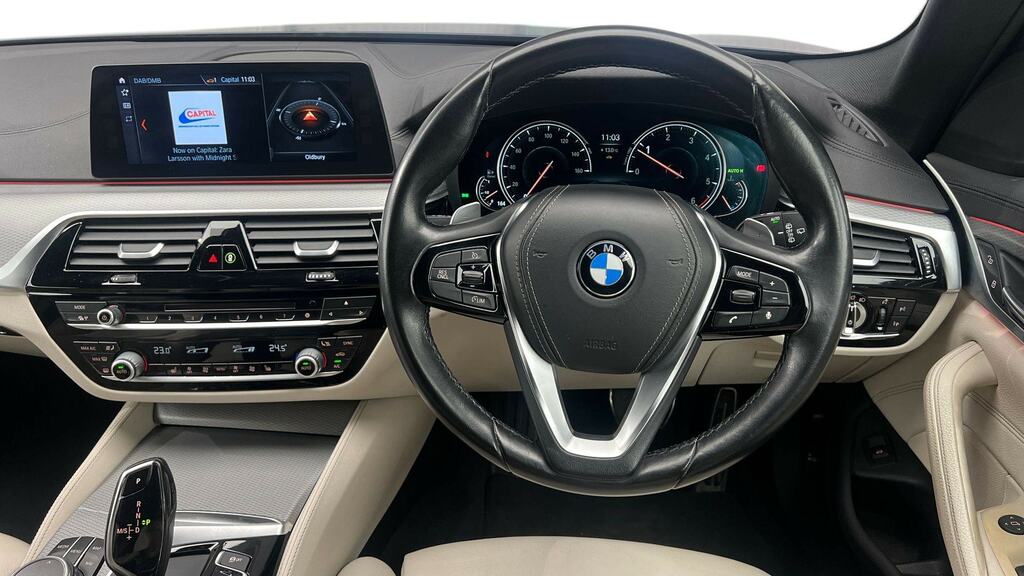 BMW 5 Series 520D Xdrive M Sport NJ68XPT Blue #5