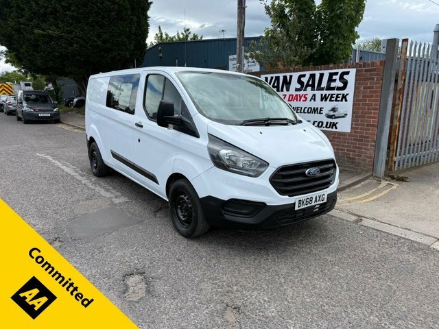 Ford Transit Custom 2018 2.0 320 Ecoblue Crew Van Double Cab Diese BK68AXG White