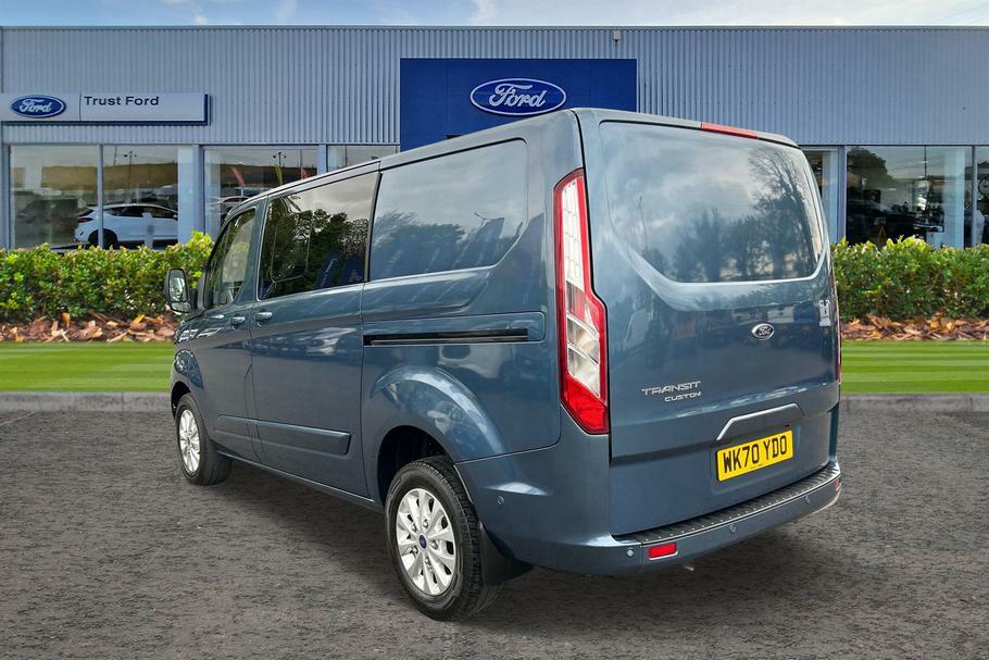 Ford Transit Custom 320 Limited L1 Swb Double Cab In Van Fwd 2.0 Ecobl WK70YDO Blue #2