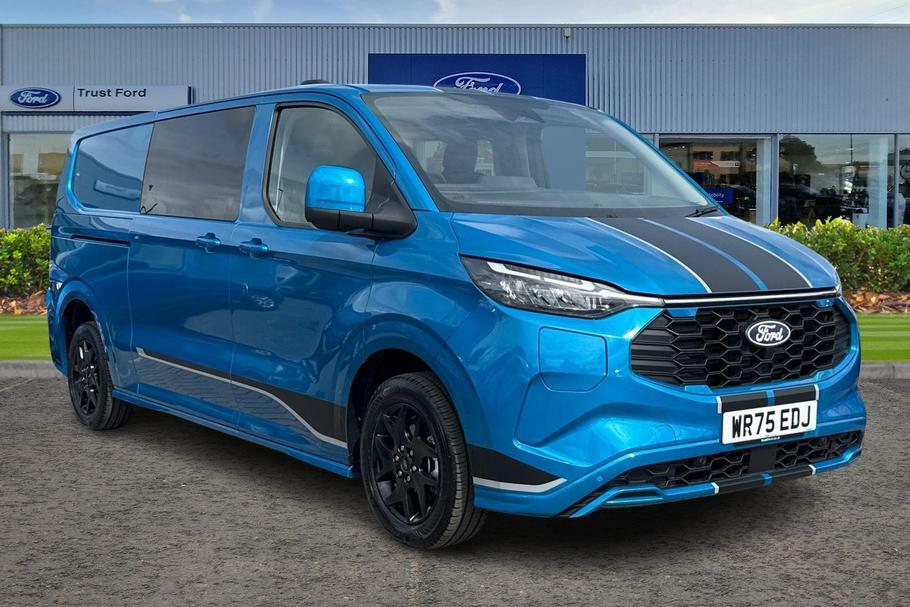 Ford Transit Custom 320 Sport L2 Lwb Double Cab In Van Fwd 2.5 Ph Blue