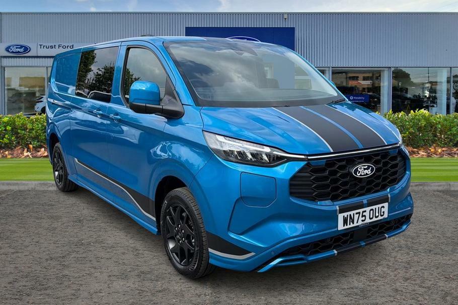 Ford Transit Custom 320 Sport L2 Lwb Double Cab In Van Fwd 2.5 Ph Blue