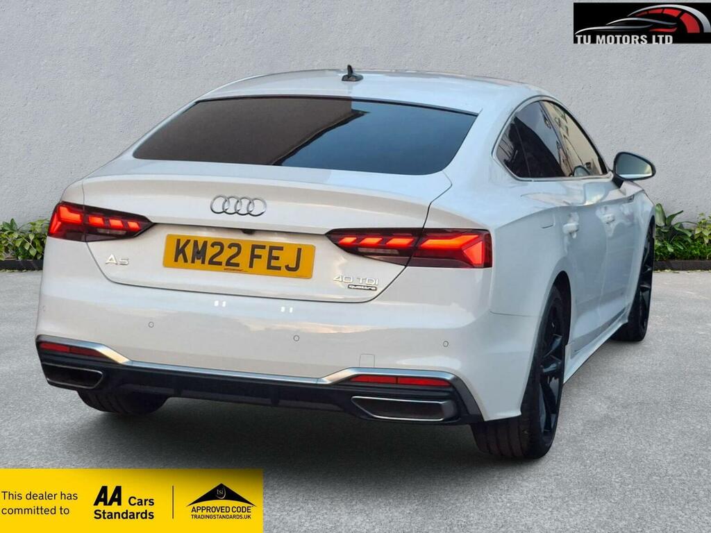 Audi A5 Hatchback 2.0 Tdi 40 S Line Sportback S Tronic Qua KM22FEJ White #6