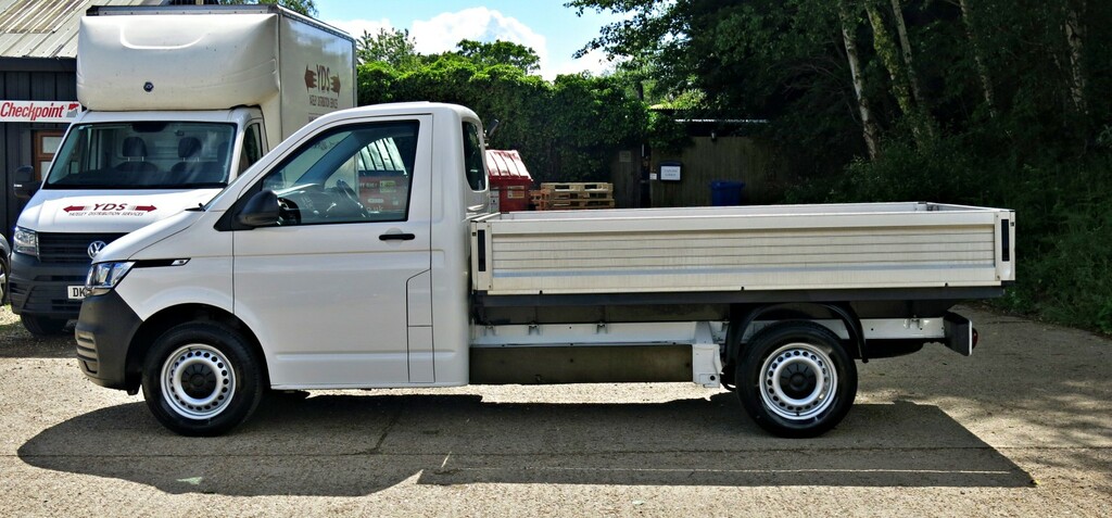 Volkswagen Transporter Dropside Tipper T6.1 110Hp Euro 6 Lwb Dropside SB70OGG White #5