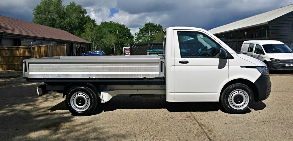 Volkswagen Transporter Dropside Tipper T6.1 110Hp Euro 6 Lwb Dropside SB70OGG White #2