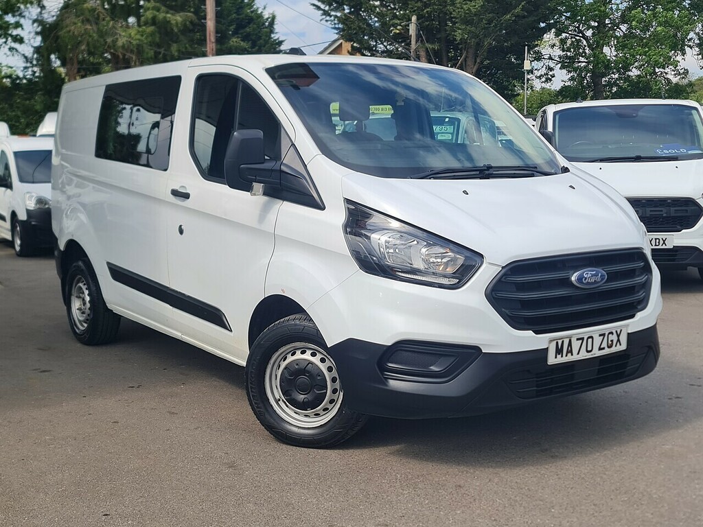 Ford Transit Custom 2.0 280 Ecoblue Leader Crew Van Double Cab Die MA70ZGX White #4