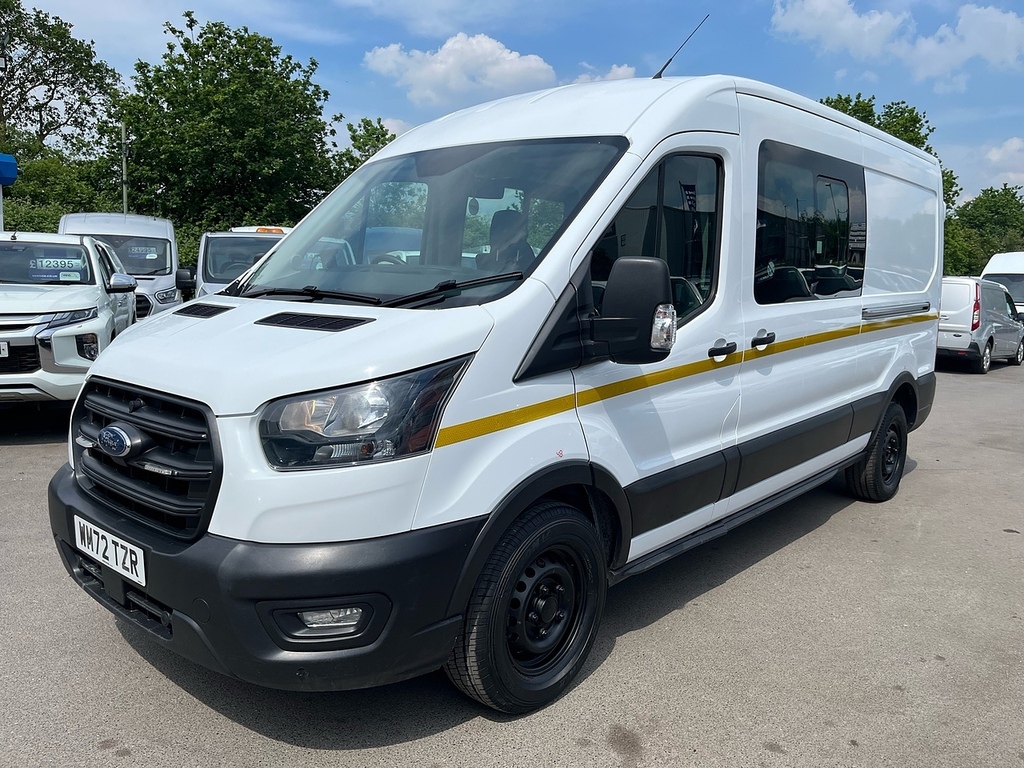 Ford Transit Custom 2.0 350 Ecoblue Leader Crew Van Double Cab 6Dr Die WM72TZR White #3